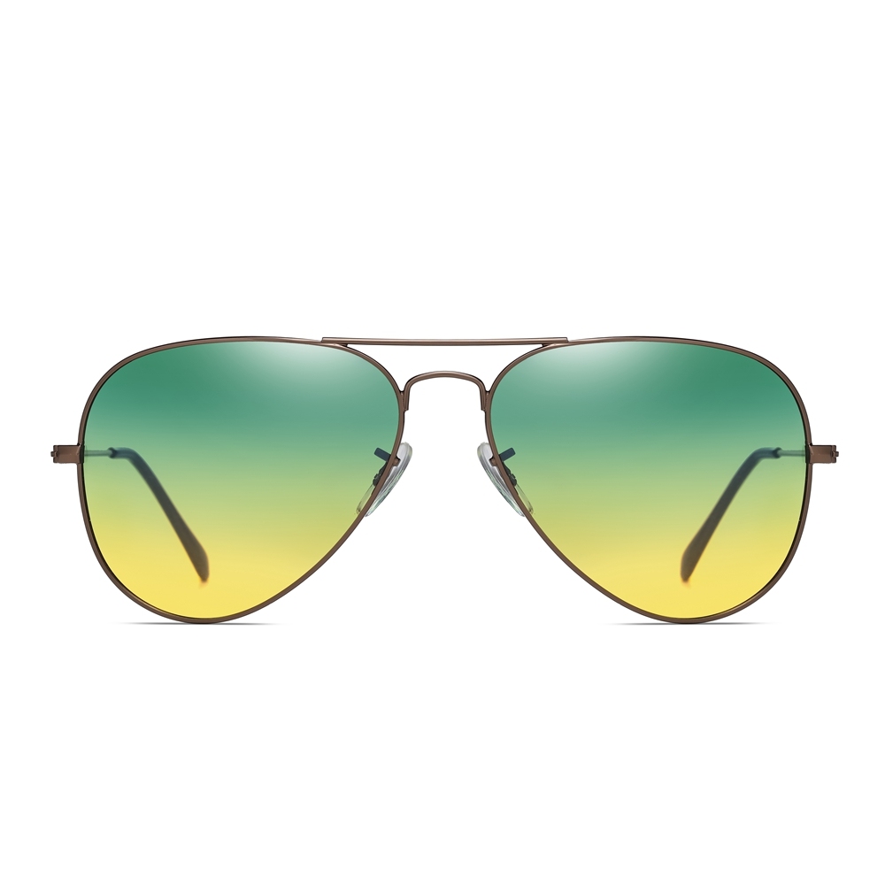 Wholesale Cheap Unisex Aviator Metal All-day Sunglasses to Reduce Glare at Day Night Vision Driving Glasses for Astigmatism Lights 3025