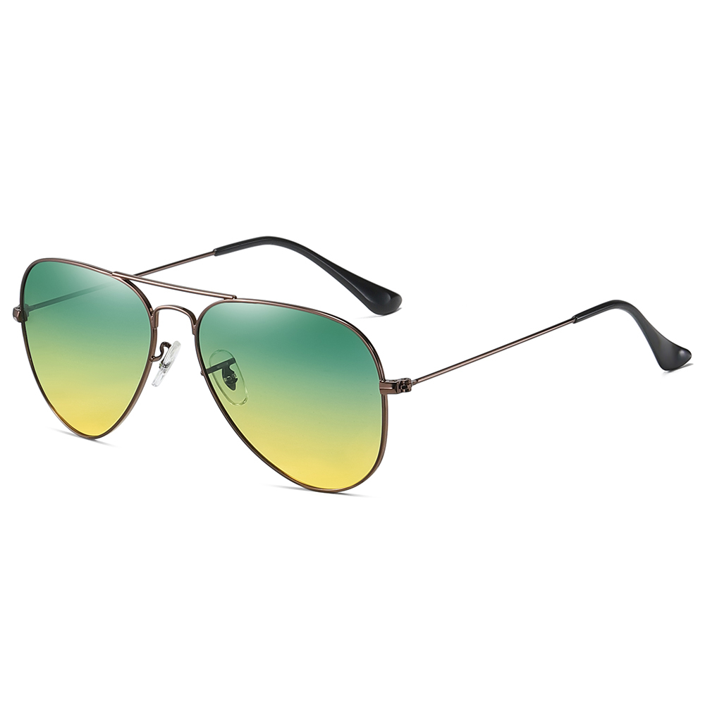 Wholesale Cheap Unisex Aviator Metal All-day Sunglasses to Reduce Glare at Day Night Vision Driving Glasses for Astigmatism Lights 3025