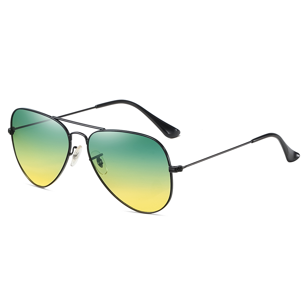 Wholesale Cheap Unisex Aviator Metal All-day Sunglasses to Reduce Glare at Day Night Vision Driving Glasses for Astigmatism Lights 3025