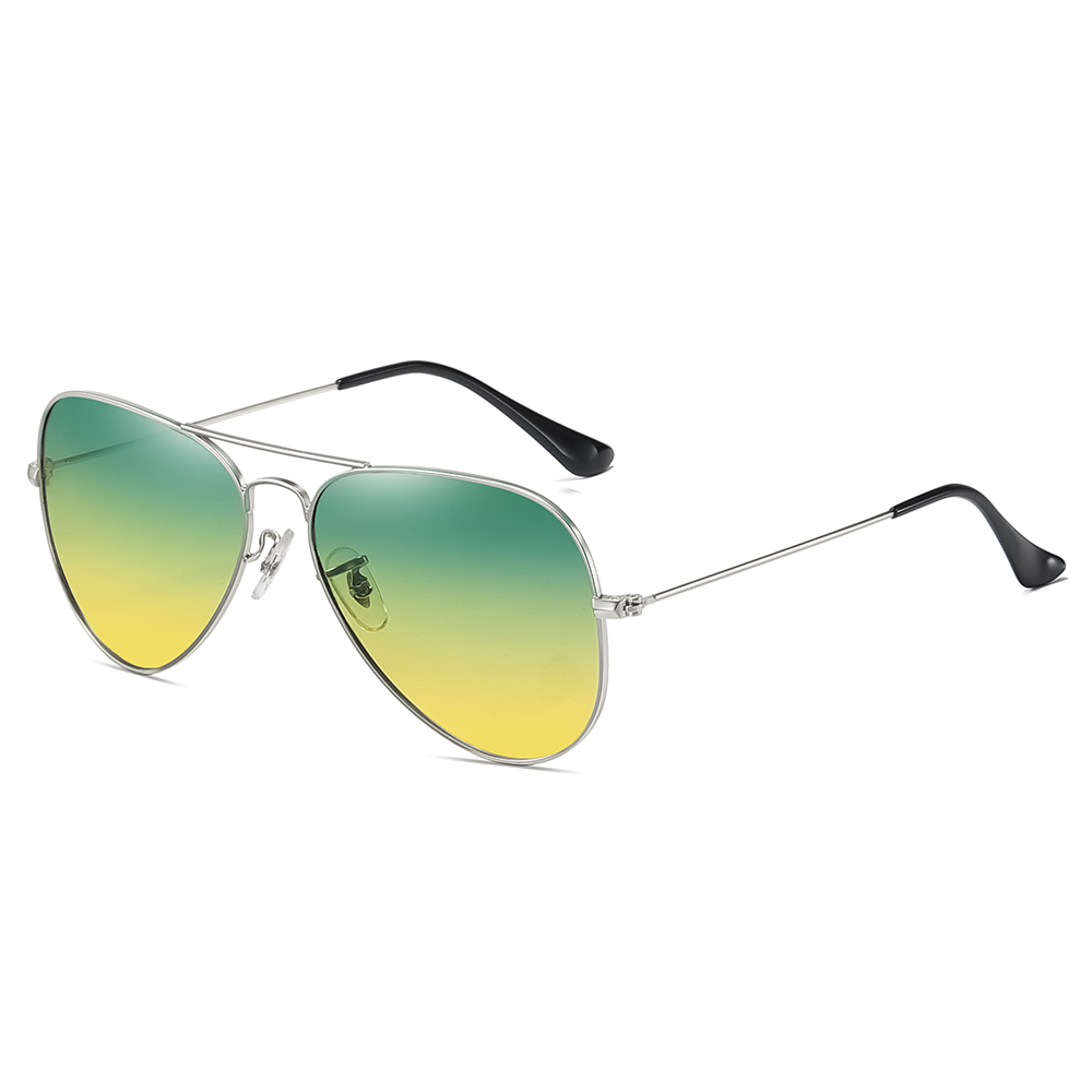 Wholesale Cheap Unisex Aviator Metal All-day Sunglasses to Reduce Glare at Day Night Vision Driving Glasses for Astigmatism Lights 3025