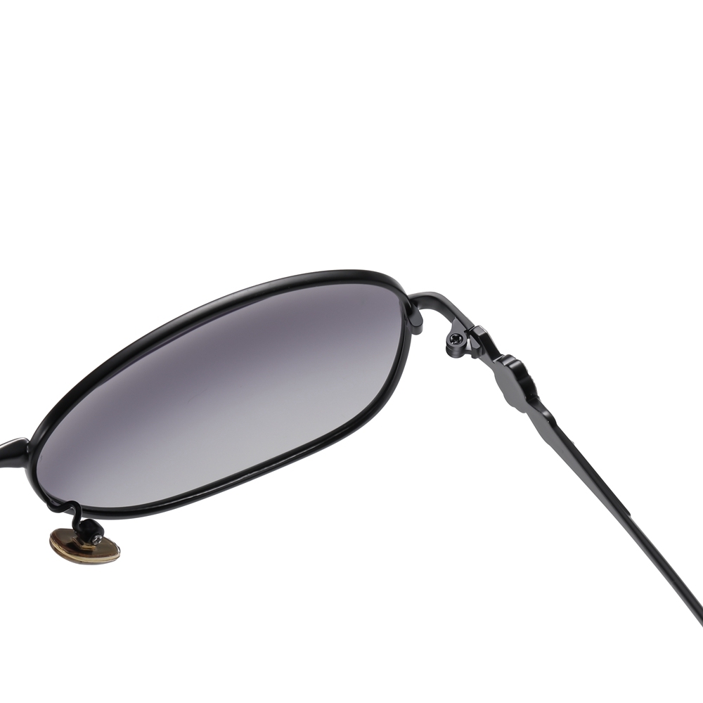 Wholesale Women's Two Tone Metal Oval Retro Sunglasses for Mature Ladies Gradient Polarized Fashion Sunglass with Flowers on Side