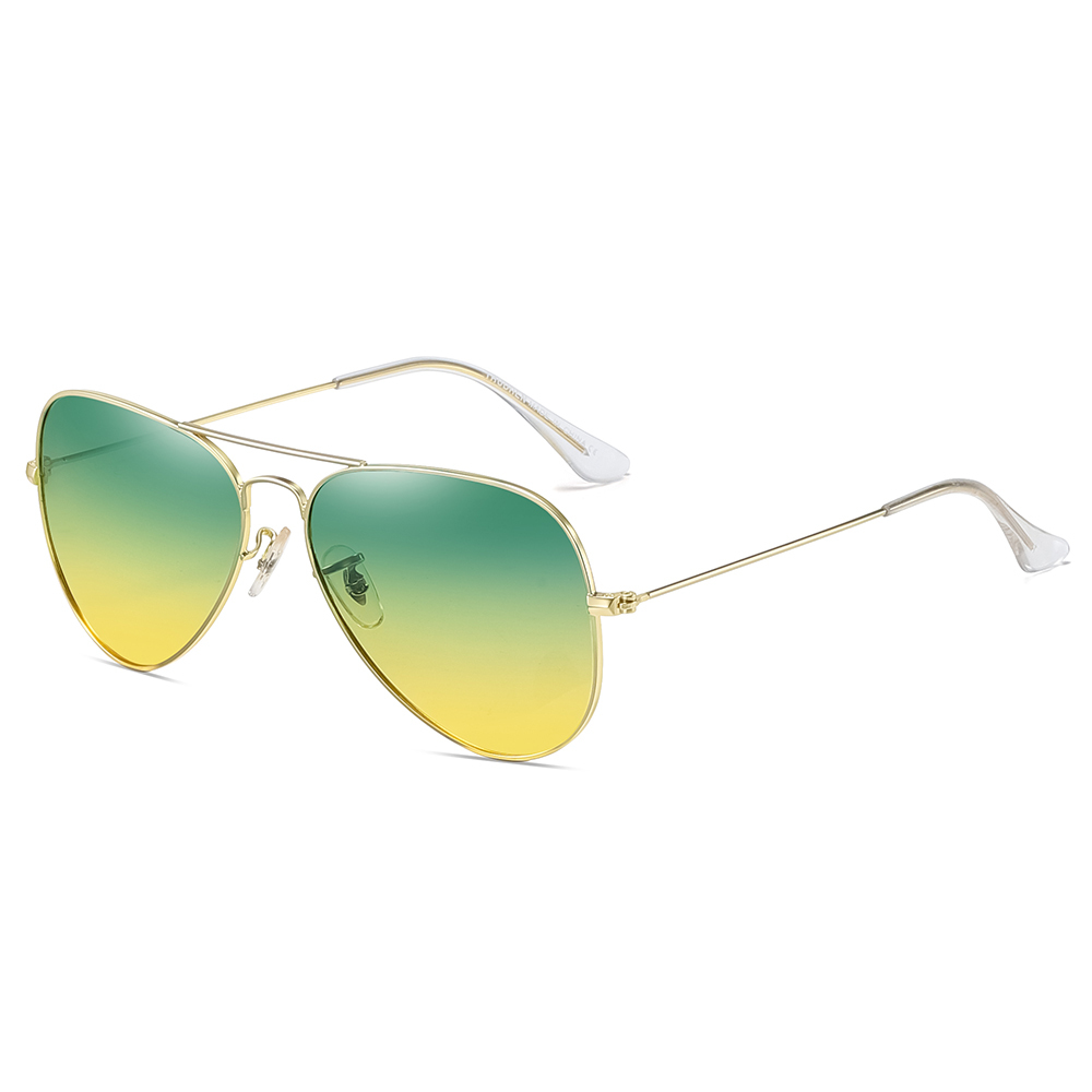 Wholesale Cheap Unisex Aviator Metal All-day Sunglasses to Reduce Glare at Day Night Vision Driving Glasses for Astigmatism Lights 3025