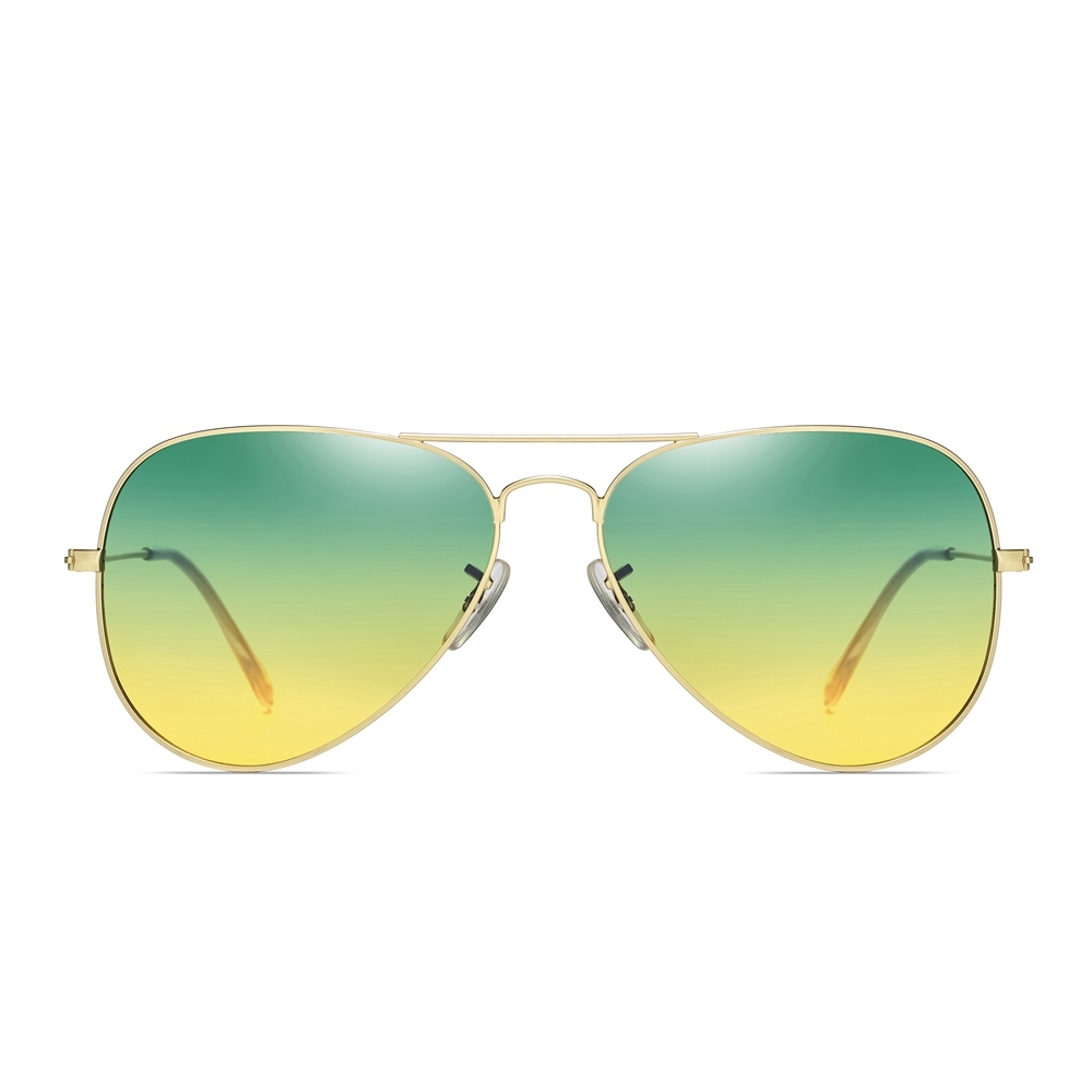 Wholesale Cheap Unisex Aviator Metal All-day Sunglasses to Reduce Glare at Day Night Vision Driving Glasses for Astigmatism Lights 3025