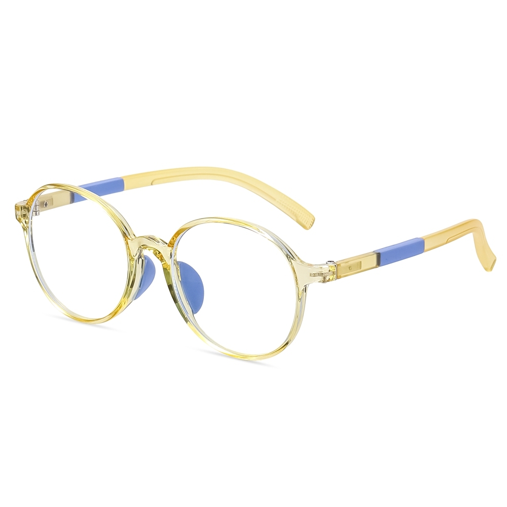 Wholesale Kids Durable TR90 Round Blue Light Blocking Glasses for Children Boys Girls Screen Time Protection with Flexible Spring Hinge