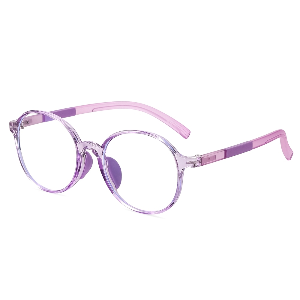 Wholesale Kids Durable TR90 Round Blue Light Blocking Glasses for Children Boys Girls Screen Time Protection with Flexible Spring Hinge