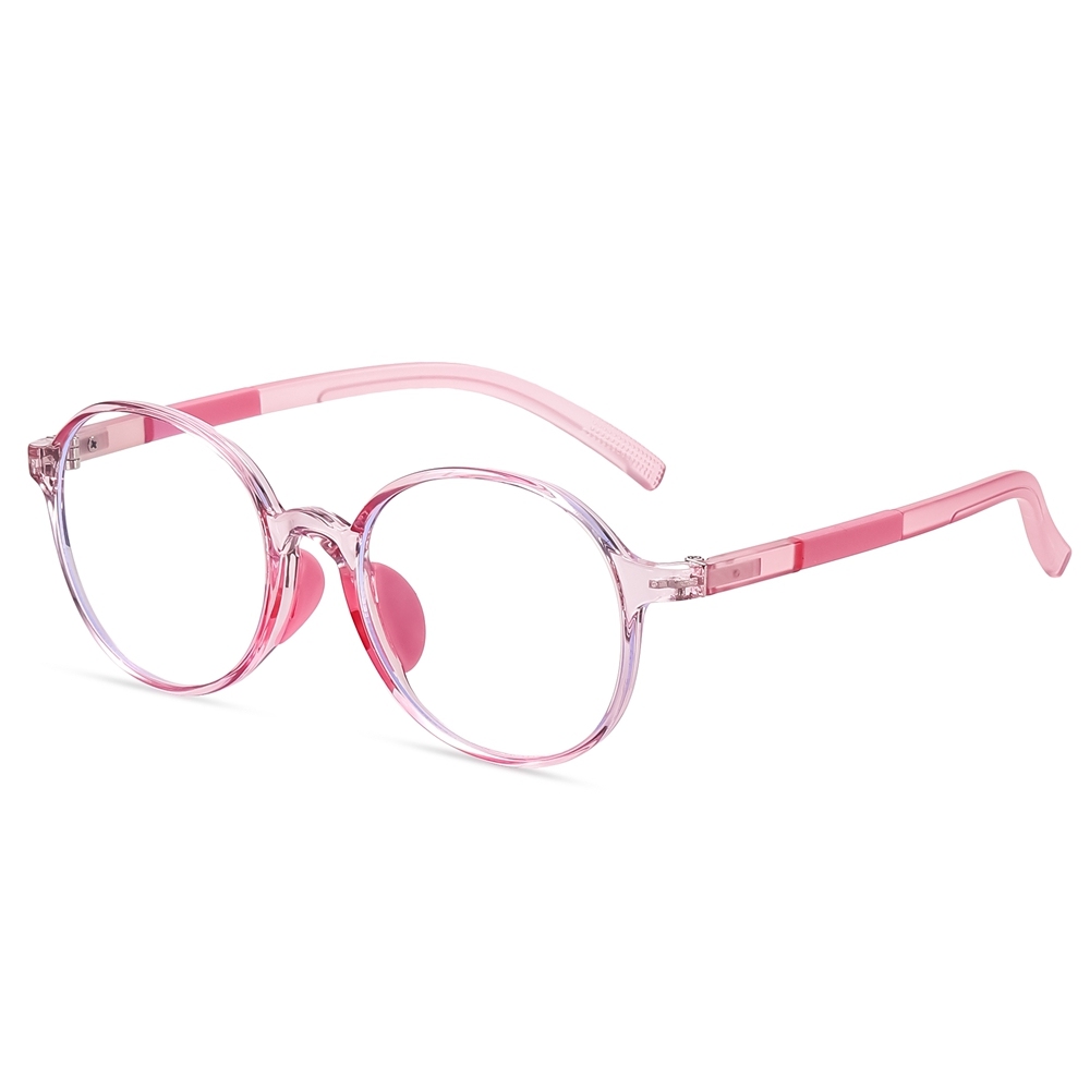 Wholesale Kids Durable TR90 Round Blue Light Blocking Glasses for Children Boys Girls Screen Time Protection with Flexible Spring Hinge