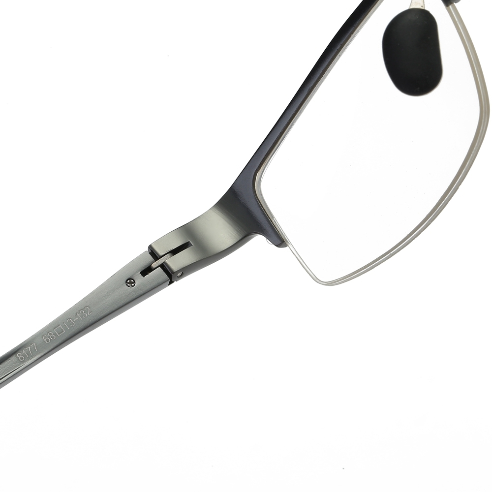 Custom Men's Lightweight Aluminum Rectangle Semi-rimless Spring Hinge Sports Glasses Frames with Logo for Prescription Eyeglasses Online