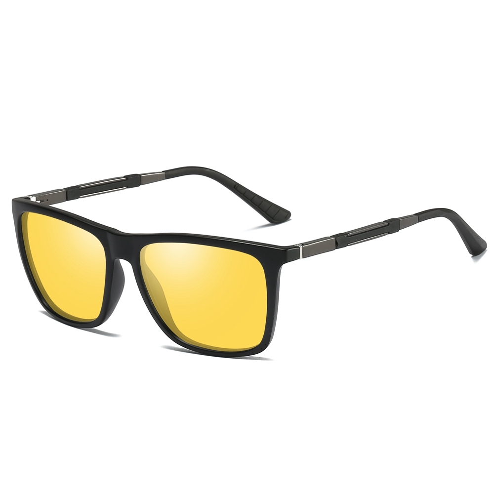 Ready Made Men's High Street Sunglasses for Women Plastic Square Casual Sunglass Car Driving Polarized Glasses with Spring Aluminum Legs