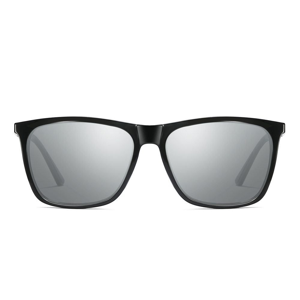 Ready Made Men's High Street Sunglasses for Women Plastic Square Casual Sunglass Car Driving Polarized Glasses with Spring Aluminum Legs
