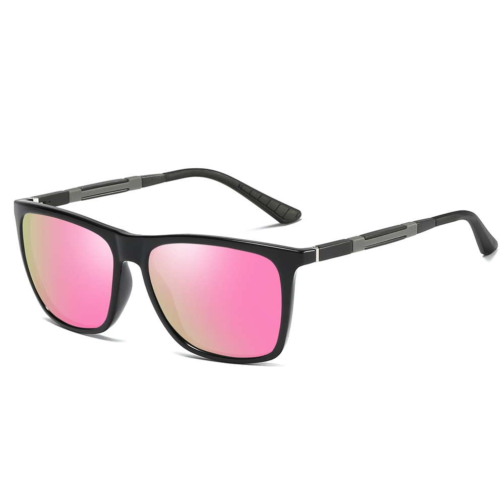 Ready Made Men's High Street Sunglasses for Women Plastic Square Casual Sunglass Car Driving Polarized Glasses with Spring Aluminum Legs