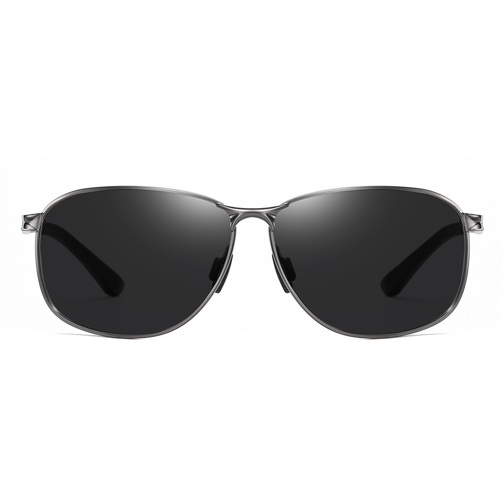 Wholesale Durable Metal Wrap Around Sports Oval Sunglasses for Men's Affordable Polarized Driving Glasses Full Frame with Aluminum Temples
