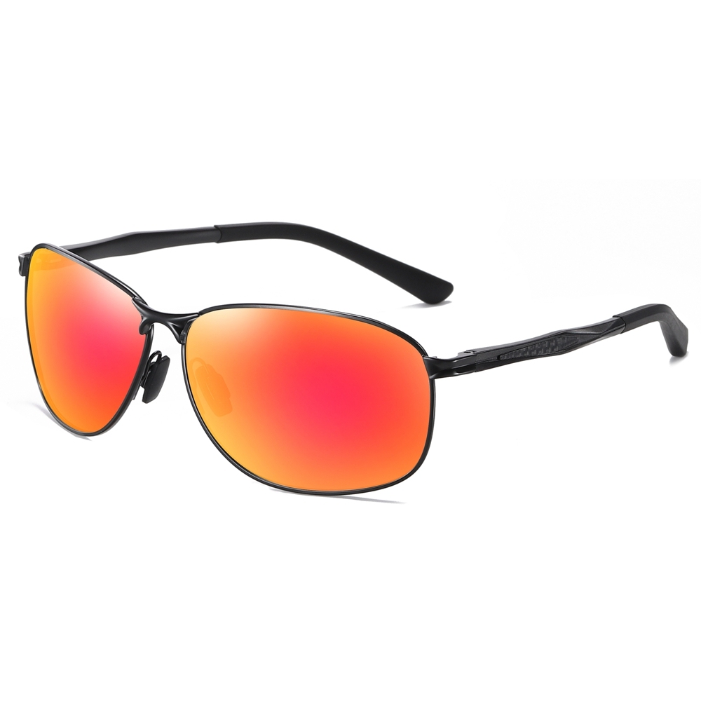 Wholesale Durable Metal Wrap Around Sports Oval Sunglasses for Men's Affordable Polarized Driving Glasses Full Frame with Aluminum Temples