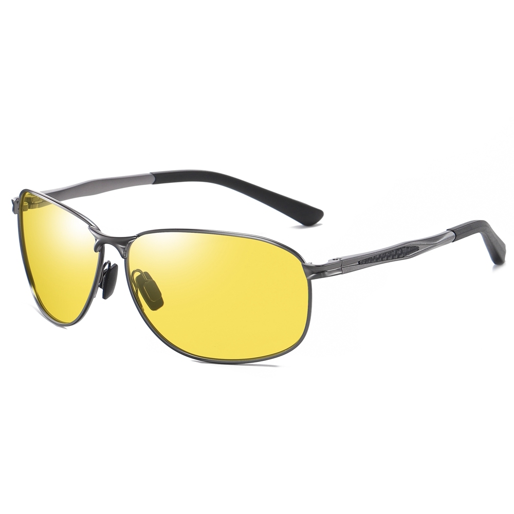 Wholesale Durable Metal Wrap Around Sports Oval Sunglasses for Men's Affordable Polarized Driving Glasses Full Frame with Aluminum Temples