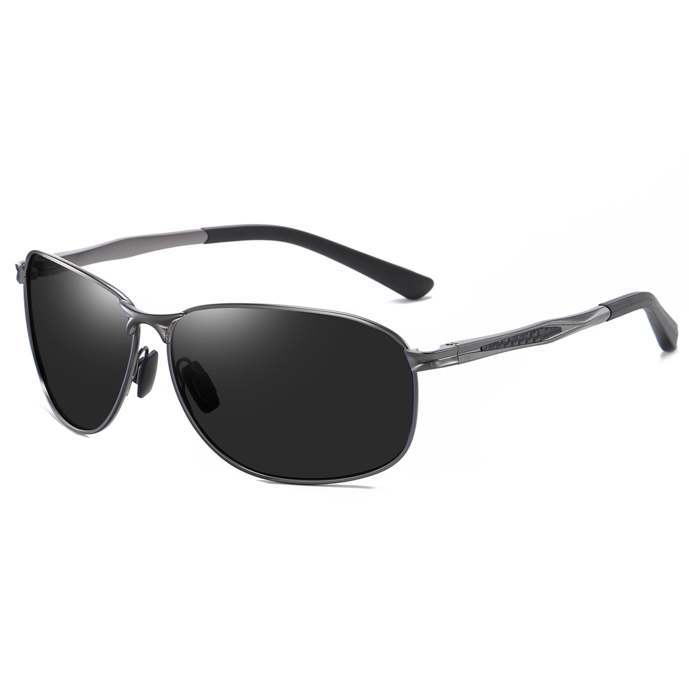 Wholesale Durable Metal Wrap Around Sports Oval Sunglasses for Men's Affordable Polarized Driving Glasses Full Frame with Aluminum Temples