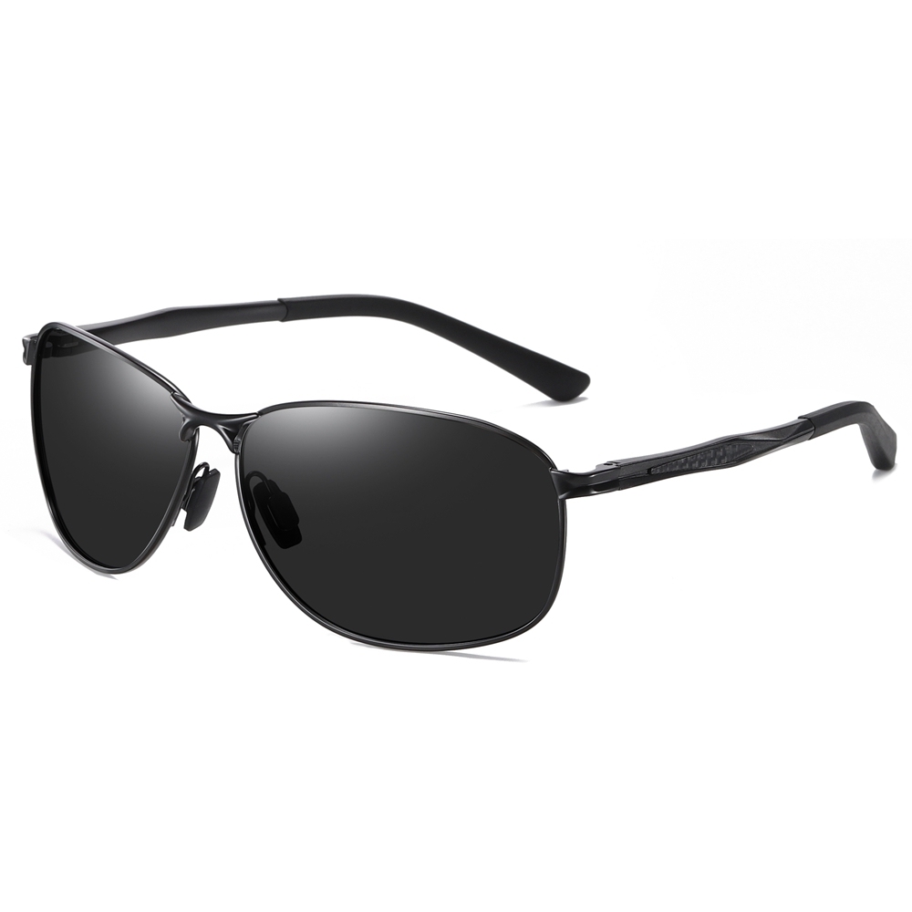 Wholesale Durable Metal Wrap Around Sports Oval Sunglasses for Men's Affordable Polarized Driving Glasses Full Frame with Aluminum Temples