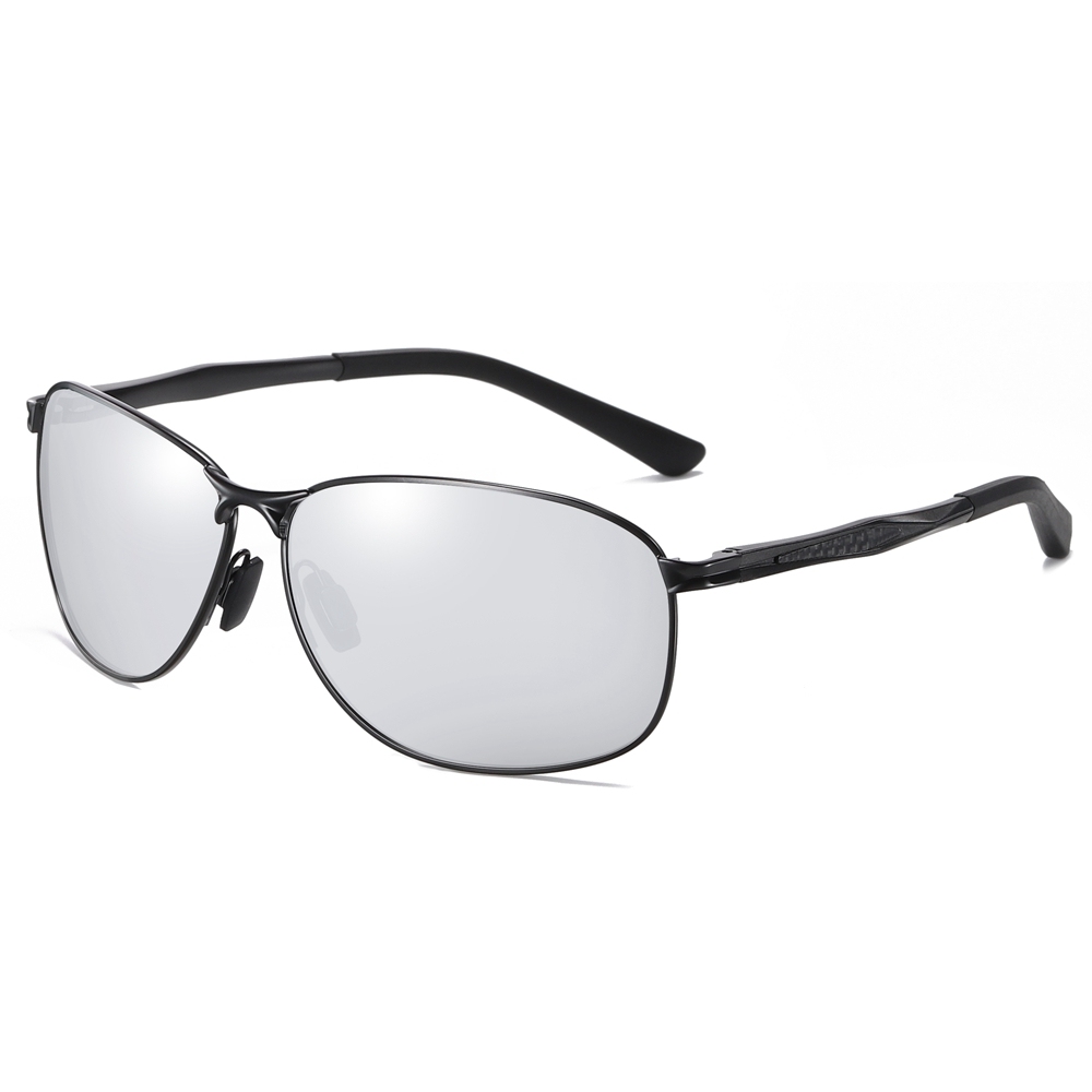 Wholesale Durable Metal Wrap Around Sports Oval Sunglasses for Men's Affordable Polarized Driving Glasses Full Frame with Aluminum Temples