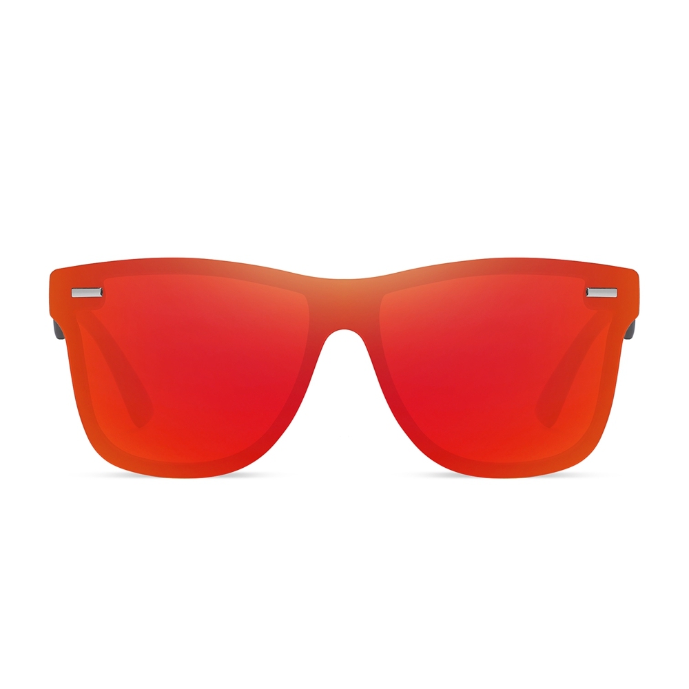 Custom Men's Horn Rimmed Square One Lens Polarized Sunglasses for Wedding Favors Womens Rimless Wayfarer Mirrored Mono Sunglass with Logo