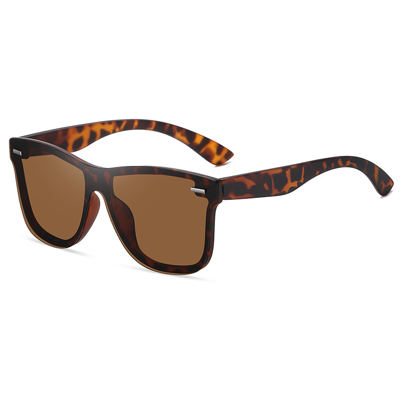 Custom Men's Horn Rimmed Square One Lens Polarized Sunglasses for Wedding Favors Womens Rimless Wayfarer Mirrored Mono Sunglass with Logo