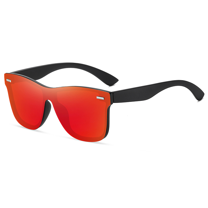 Custom Men's Horn Rimmed Square One Lens Polarized Sunglasses for Wedding Favors Womens Rimless Wayfarer Mirrored Mono Sunglass with Logo
