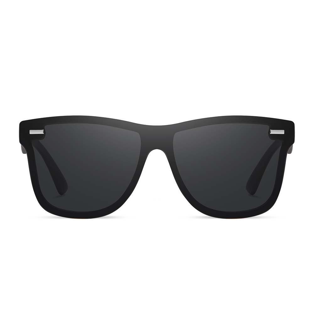 Custom Men's Horn Rimmed Square One Lens Polarized Sunglasses for Wedding Favors Womens Rimless Wayfarer Mirrored Mono Sunglass with Logo