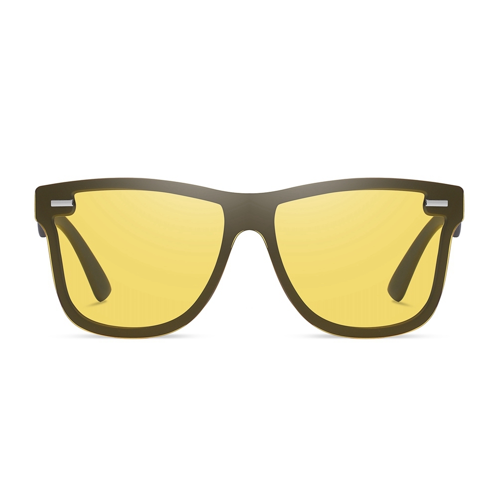 Custom Men's Horn Rimmed Square One Lens Polarized Sunglasses for Wedding Favors Womens Rimless Wayfarer Mirrored Mono Sunglass with Logo