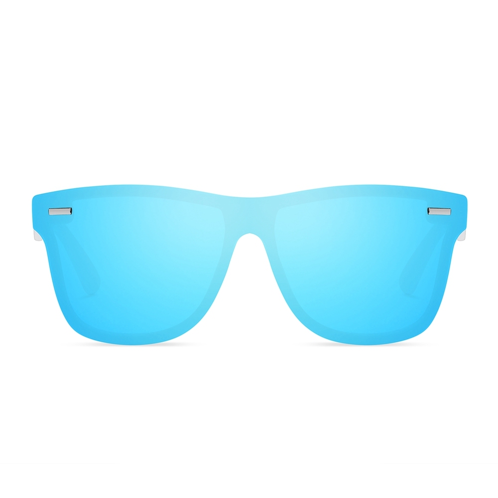 Custom Men's Horn Rimmed Square One Lens Polarized Sunglasses for Wedding Favors Womens Rimless Wayfarer Mirrored Mono Sunglass with Logo