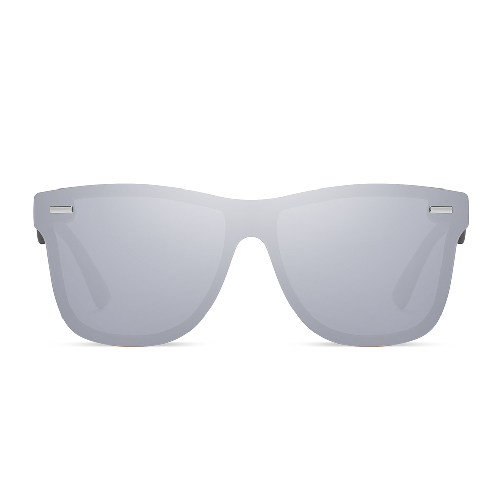 Custom Men's Horn Rimmed Square One Lens Polarized Sunglasses for Wedding Favors Womens Rimless Wayfarer Mirrored Mono Sunglass with Logo