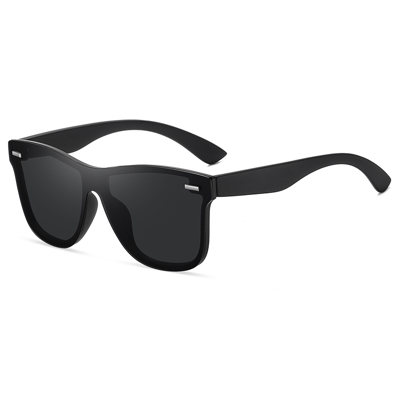 Custom Men's Horn Rimmed Square One Lens Polarized Sunglasses for Wedding Favors Womens Rimless Wayfarer Mirrored Mono Sunglass with Logo