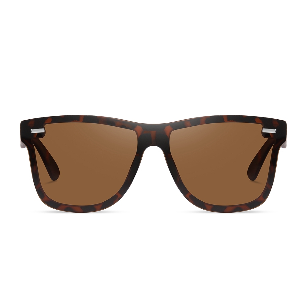 Custom Men's Horn Rimmed Square One Lens Polarized Sunglasses for Wedding Favors Womens Rimless Wayfarer Mirrored Mono Sunglass with Logo
