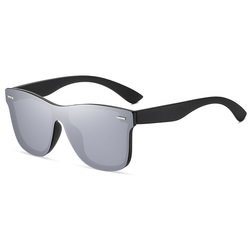 Custom Men's Horn Rimmed Square One Lens Polarized Sunglasses for Wedding Favors Womens Rimless Wayfarer Mirrored Mono Sunglass with Logo