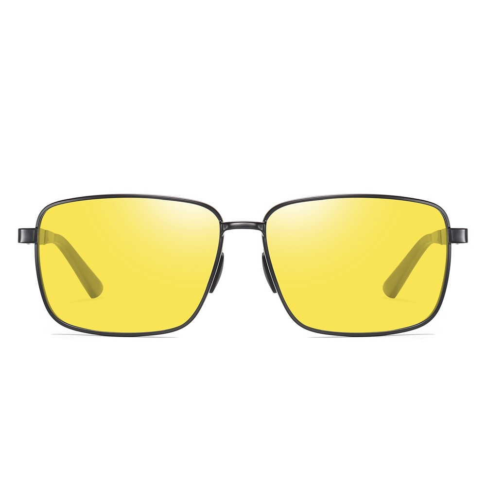 Ready Stock Classy Rectangle Shape Sunglasses for Businessmen Daily Wear Sunglass Wholesale Mens Metal Frame Polarized Driving Glasses