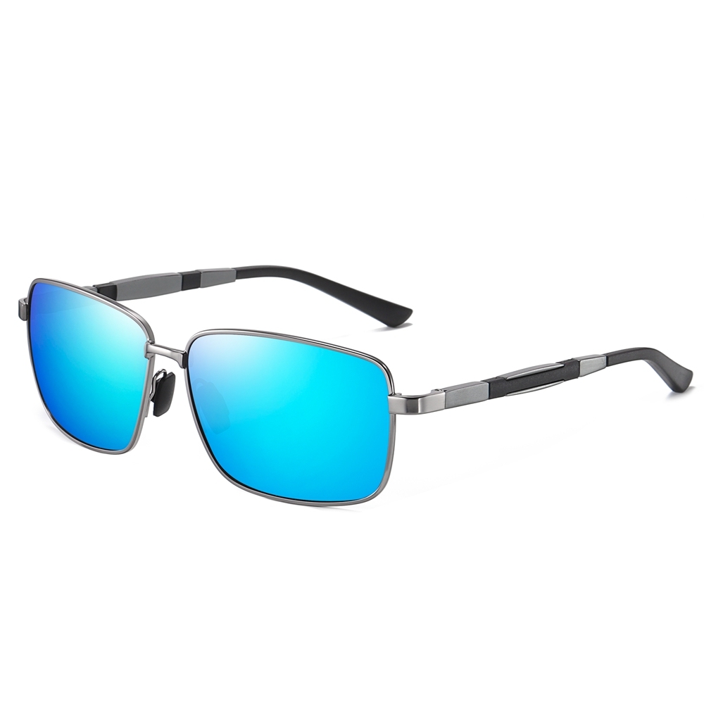 Ready Stock Classy Rectangle Shape Sunglasses for Businessmen Daily Wear Sunglass Wholesale Mens Metal Frame Polarized Driving Glasses