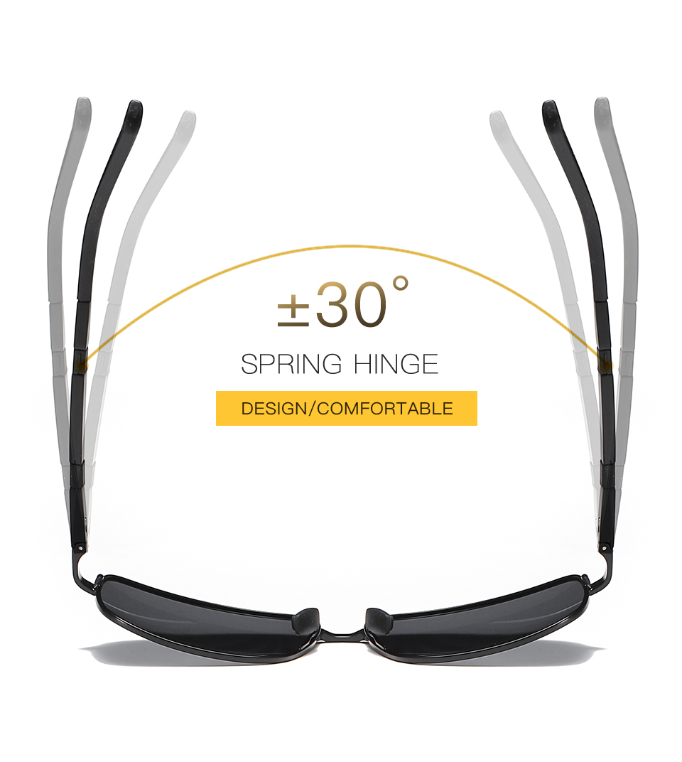Ready Stock Classy Rectangle Shape Sunglasses for Businessmen Daily Wear Sunglass Wholesale Mens Metal Frame Polarized Driving Glasses
