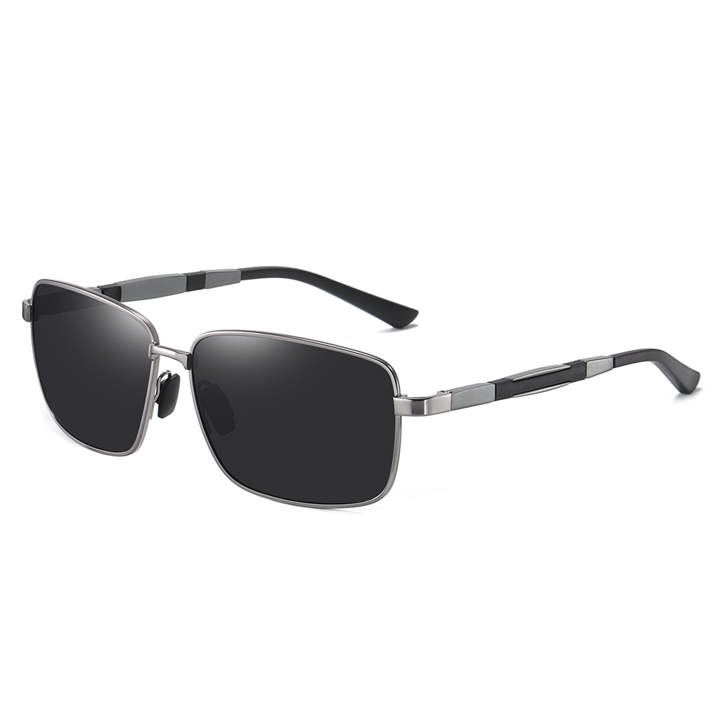 Ready Stock Classy Rectangle Shape Sunglasses for Businessmen Daily Wear Sunglass Wholesale Mens Metal Frame Polarized Driving Glasses