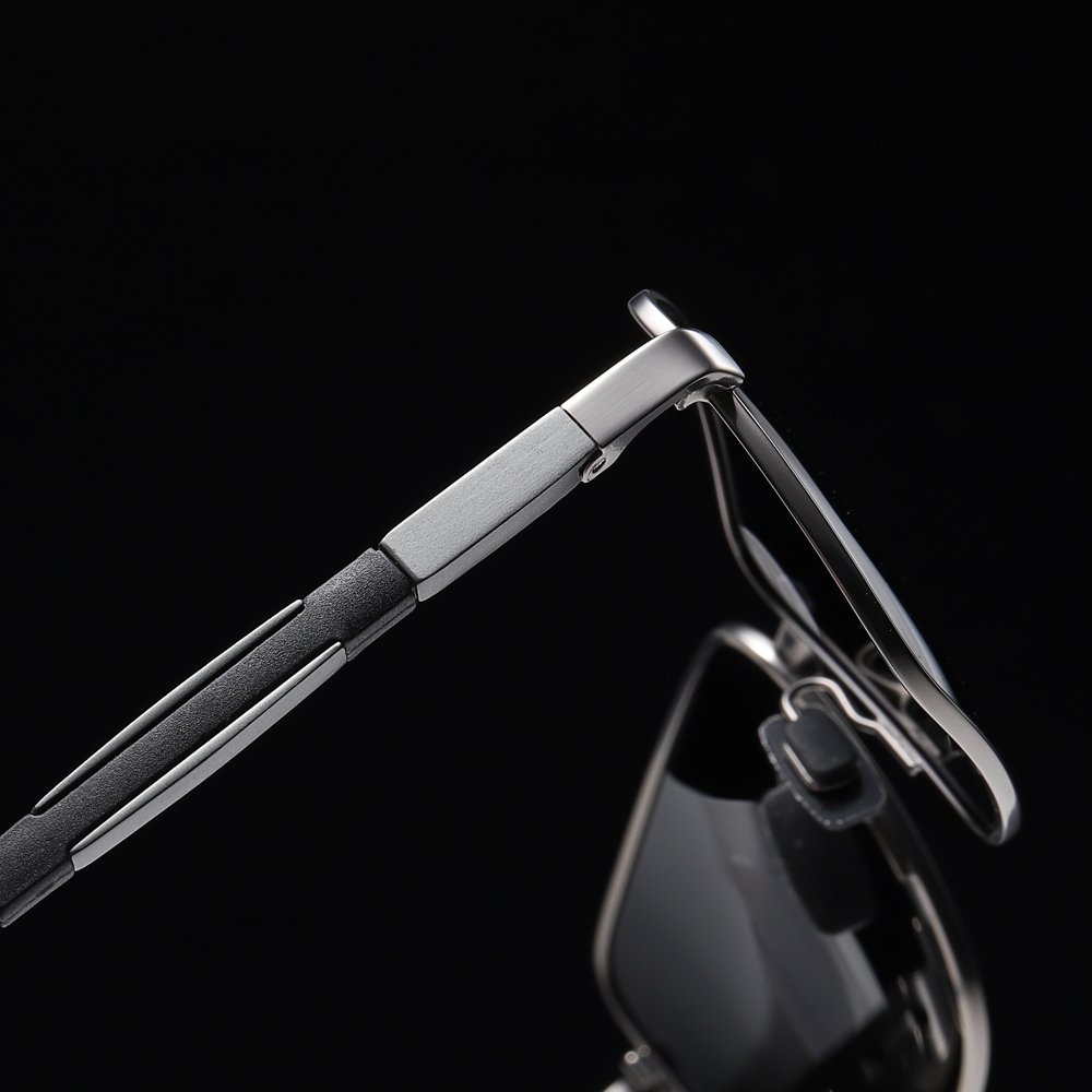 Ready Stock Classy Rectangle Shape Sunglasses for Businessmen Daily Wear Sunglass Wholesale Mens Metal Frame Polarized Driving Glasses