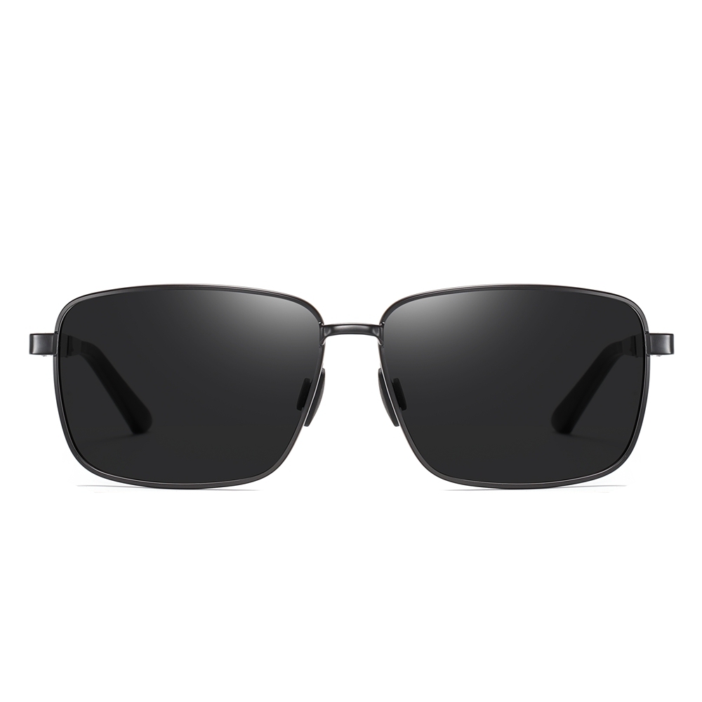 Ready Stock Classy Rectangle Shape Sunglasses for Businessmen Daily Wear Sunglass Wholesale Mens Metal Frame Polarized Driving Glasses