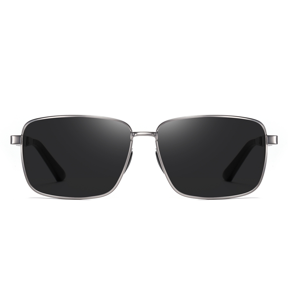 Ready Stock Classy Rectangle Shape Sunglasses for Businessmen Daily Wear Sunglass Wholesale Mens Metal Frame Polarized Driving Glasses
