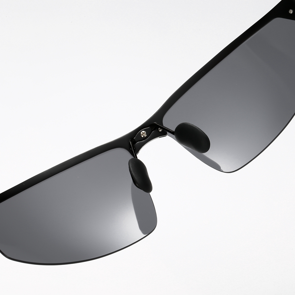 Custom Logo Men's Metallic Aluminum Half Frame Wrap Sunglasses for Ultralight Backpacking Outdoor Sports Polarized Glasses Wholesale Online