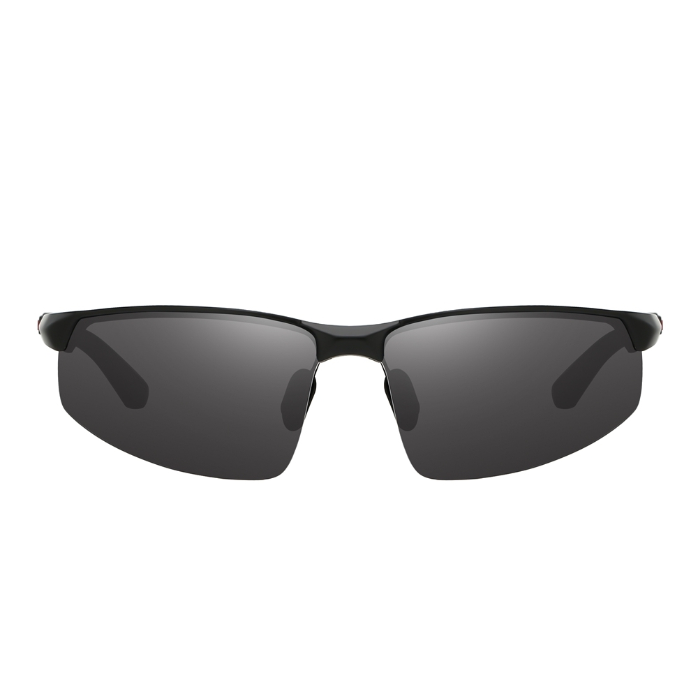 Custom Logo Men's Metallic Aluminum Half Frame Wrap Sunglasses for Ultralight Backpacking Outdoor Sports Polarized Glasses Wholesale Online