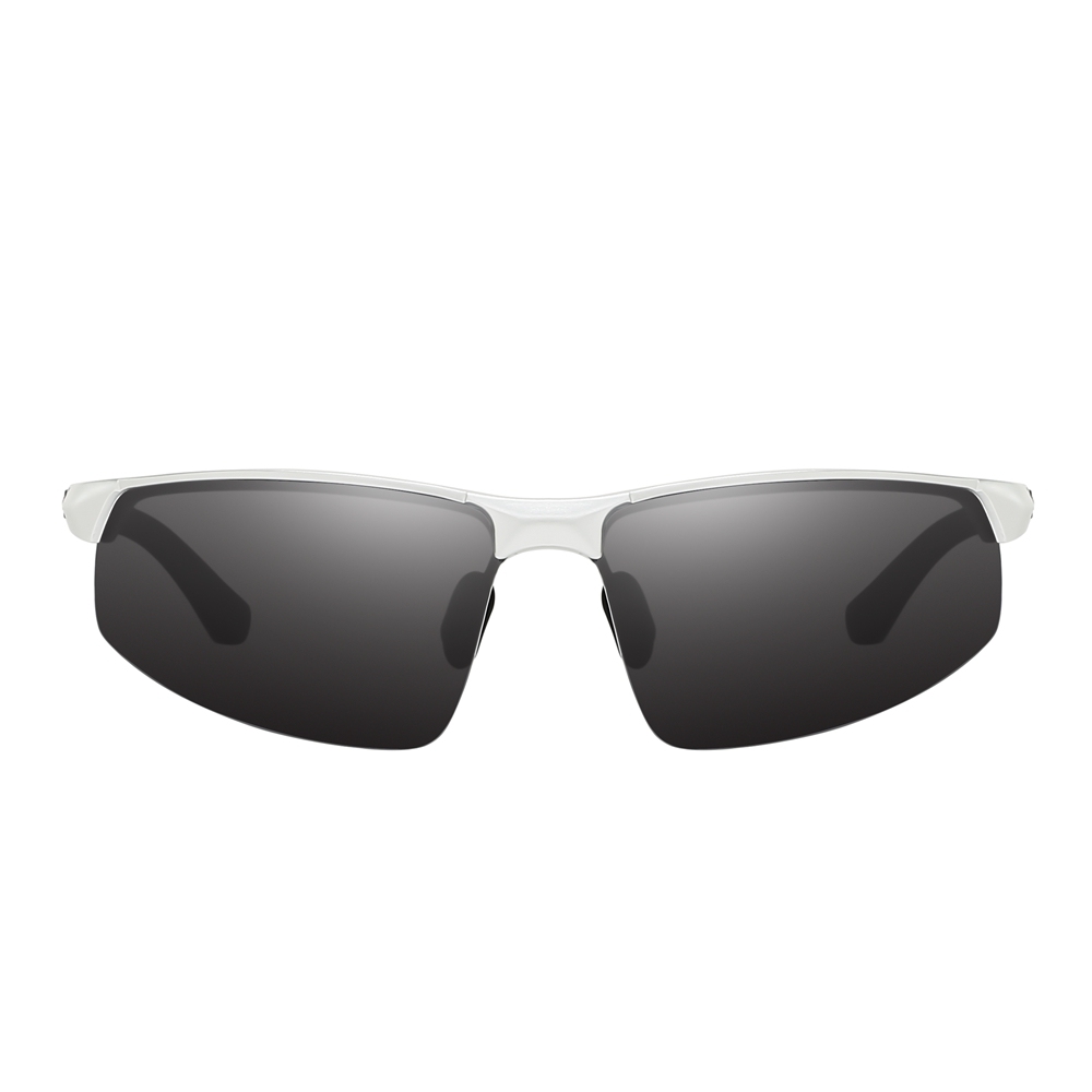 Custom Logo Men's Metallic Aluminum Half Frame Wrap Sunglasses for Ultralight Backpacking Outdoor Sports Polarized Glasses Wholesale Online