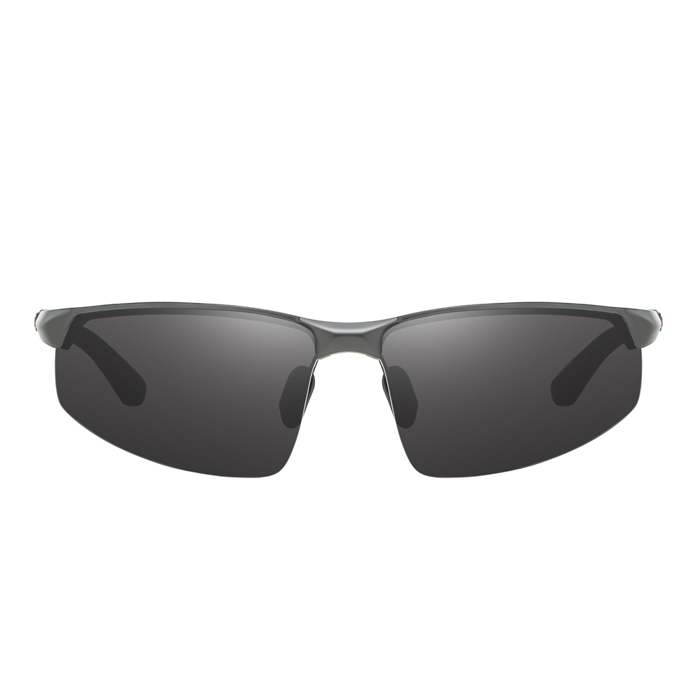 Custom Logo Men's Metallic Aluminum Half Frame Wrap Sunglasses for Ultralight Backpacking Outdoor Sports Polarized Glasses Wholesale Online