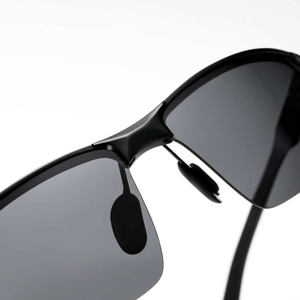 Custom Logo Men's Metallic Aluminum Half Frame Wrap Sunglasses for Ultralight Backpacking Outdoor Sports Polarized Glasses Wholesale Online