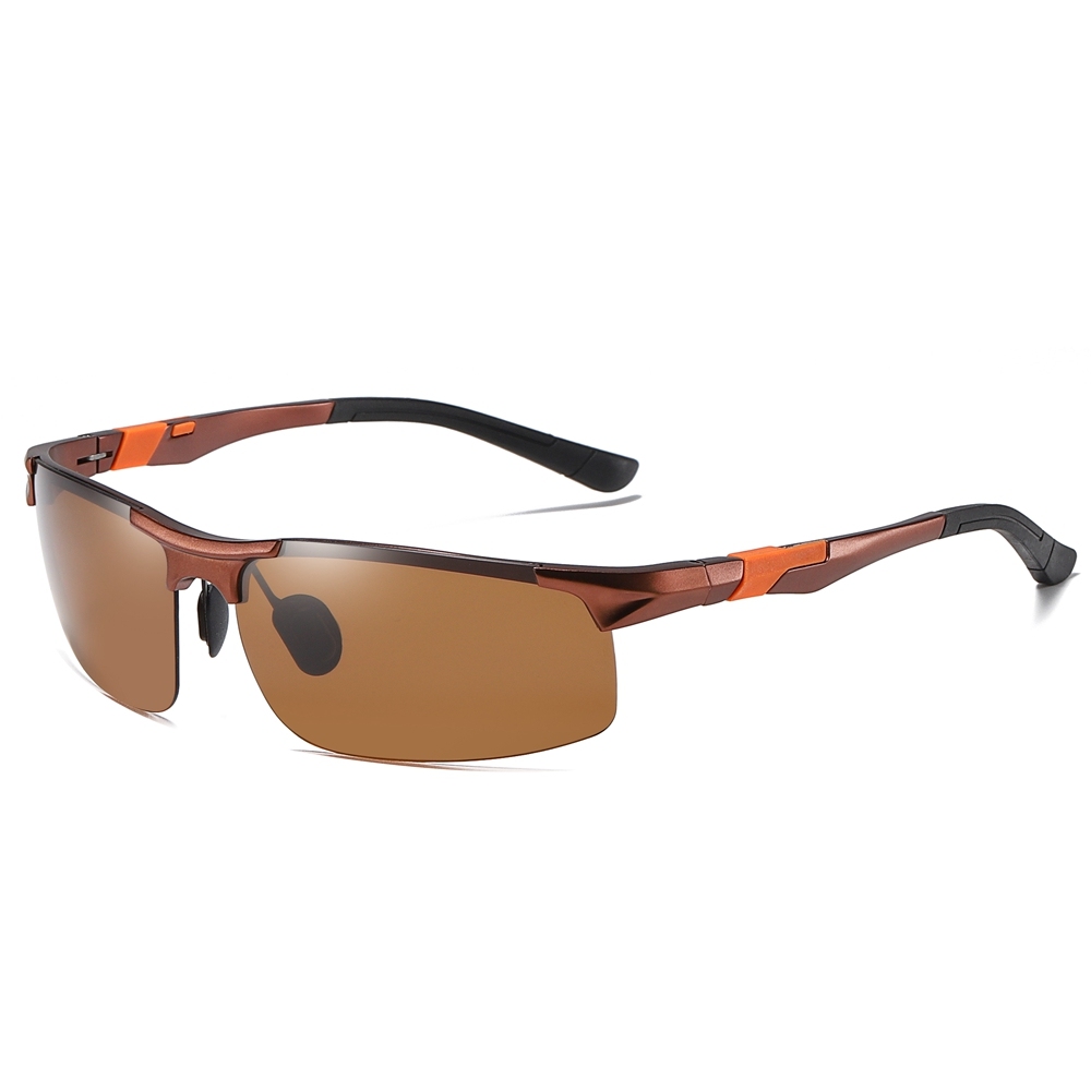 Wholesale Mens Semi-rimless Wrap Around Sports Sunglass Aluminium Metal Polarized Running Glasses Lightweight Discovery Adventures Sunglasses