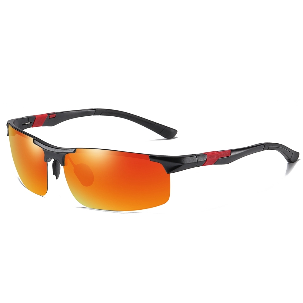 Wholesale Mens Semi-rimless Wrap Around Sports Sunglass Aluminium Metal Polarized Running Glasses Lightweight Discovery Adventures Sunglasses