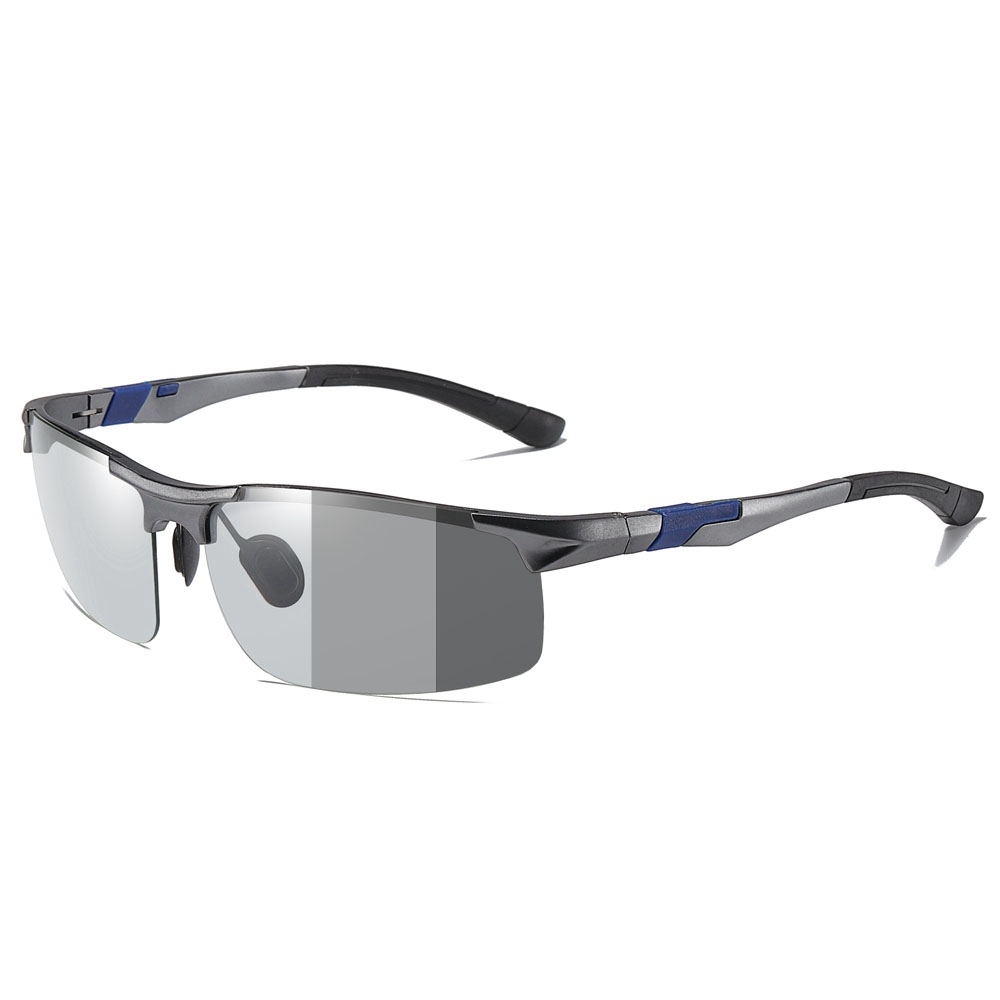 Wholesale Mens Semi-rimless Wrap Around Sports Sunglass Aluminium Metal Polarized Running Glasses Lightweight Discovery Adventures Sunglasses