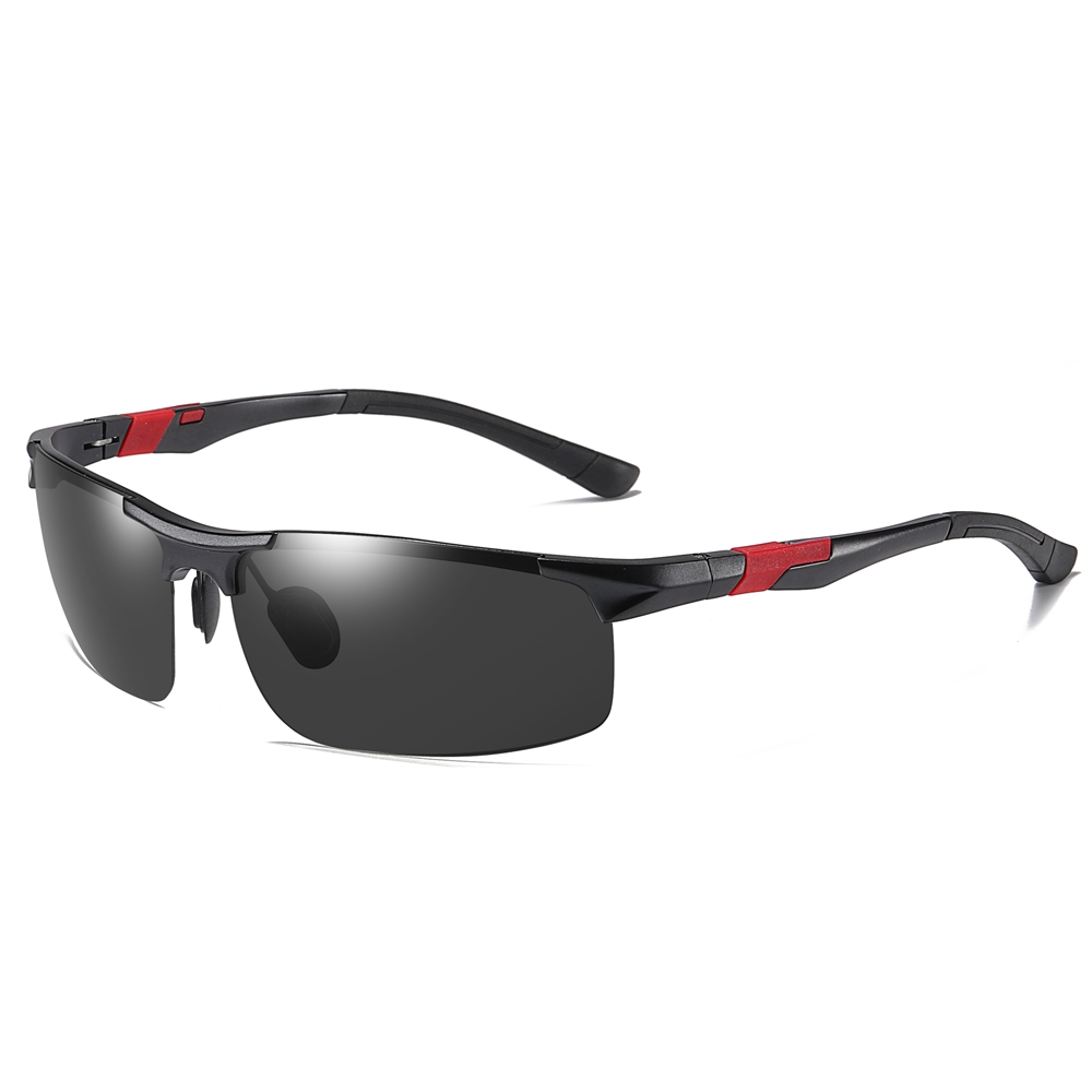 Wholesale Mens Semi-rimless Wrap Around Sports Sunglass Aluminium Metal Polarized Running Glasses Lightweight Discovery Adventures Sunglasses