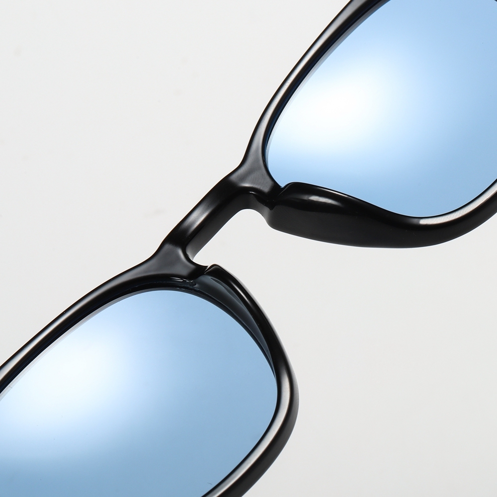 Men's Stylish Horn Rimmed Polarized Sunglasses for Women TR90 Keyhole Square Retro Sunglass with Metal Rivets Aluminum Temples Customization