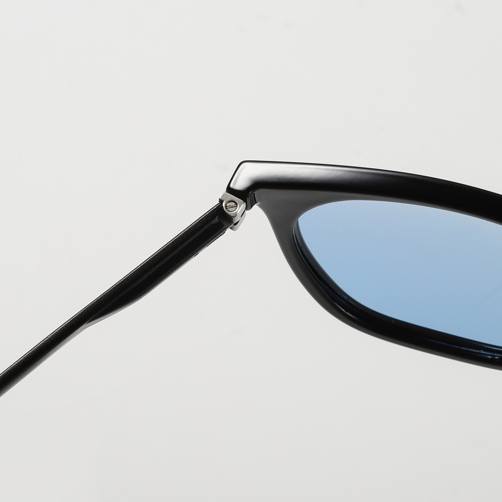 Men's Stylish Horn Rimmed Polarized Sunglasses for Women TR90 Keyhole Square Retro Sunglass with Metal Rivets Aluminum Temples Customization