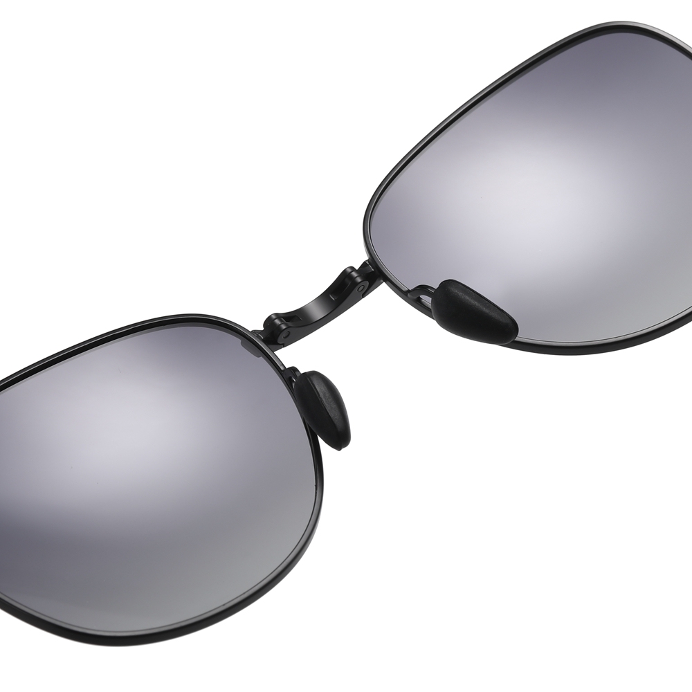 Wholesale Ladies Single Bridge Aviator Folding Polarized Glasses for Women's Vintage Oval Foldable Sunglasses with Rhinestones on Cut-out Temple