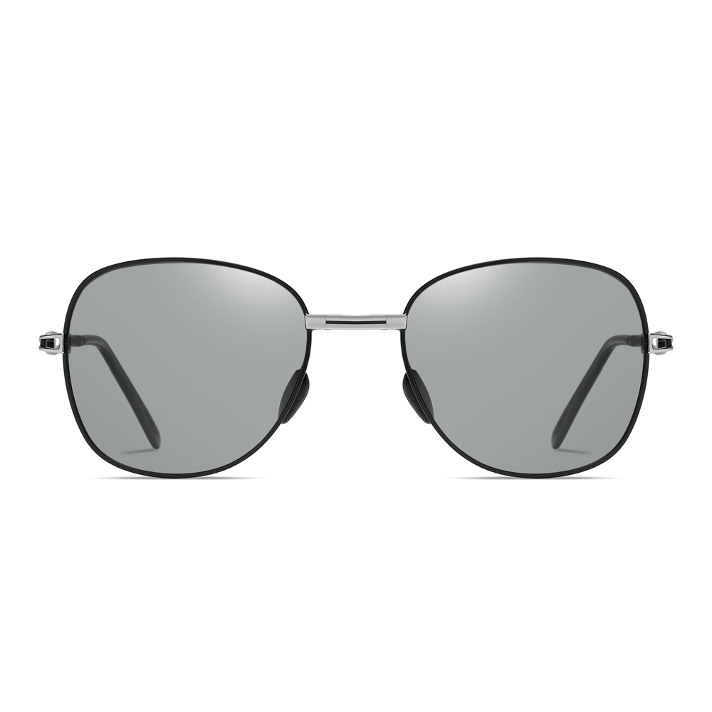 Wholesale Ladies Single Bridge Aviator Folding Polarized Glasses for Women's Vintage Oval Foldable Sunglasses with Rhinestones on Cut-out Temple